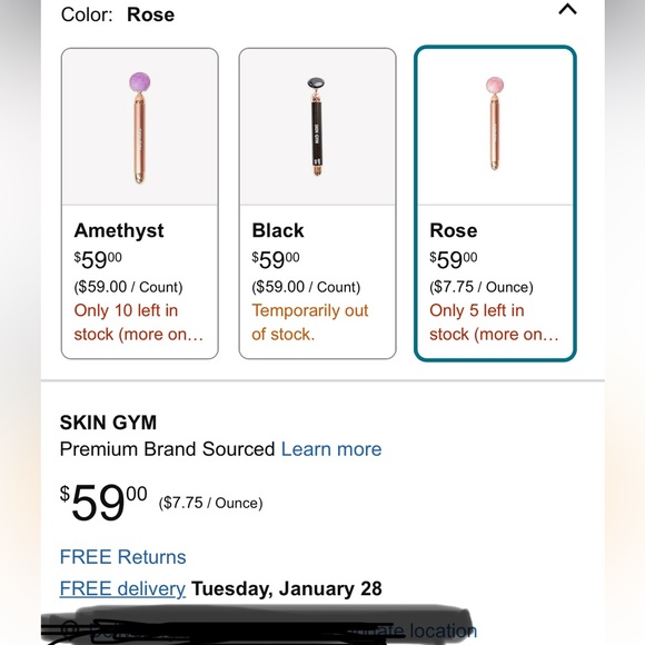 Skin Gym- ROSE QUARTZ REVATI VIBRATING BEAUTY TOOL - Picture 5 of 5